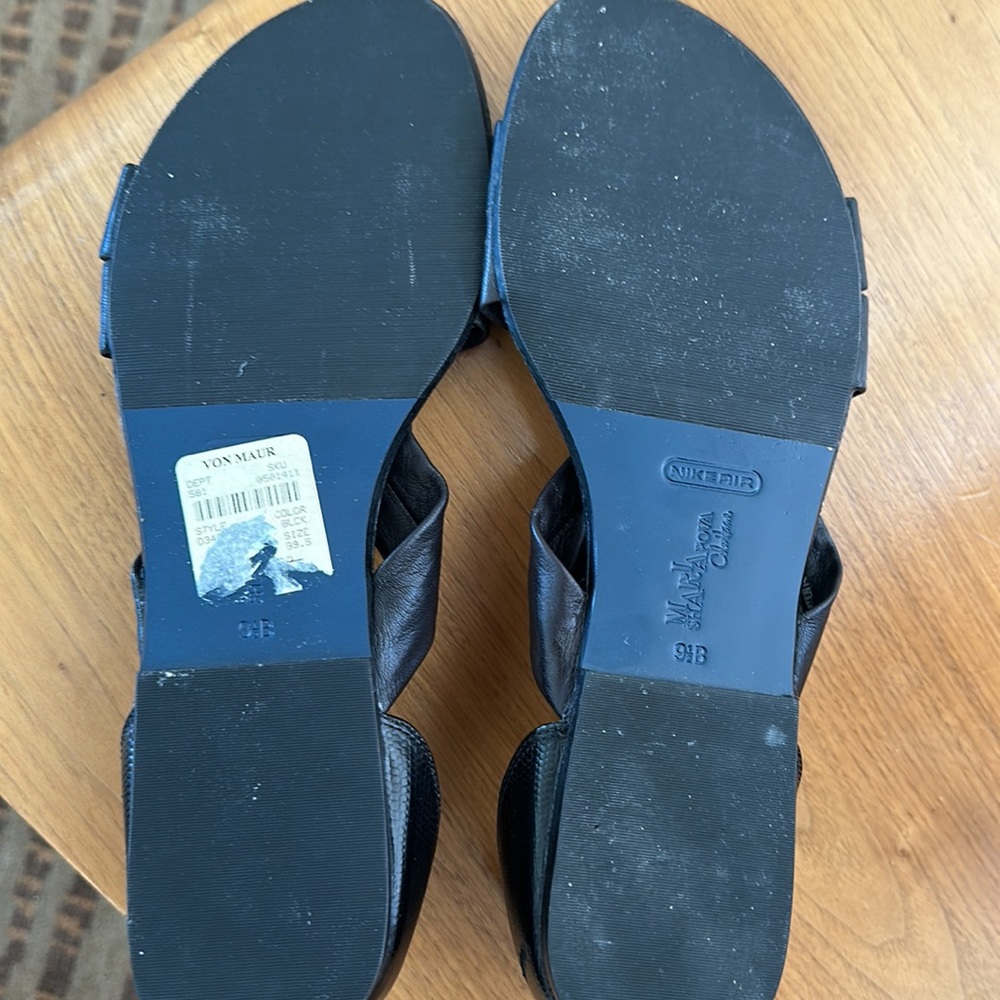 Cole Haan Maria Povo nwot black leather sandals 9 1/2 - Picture 3 of 5